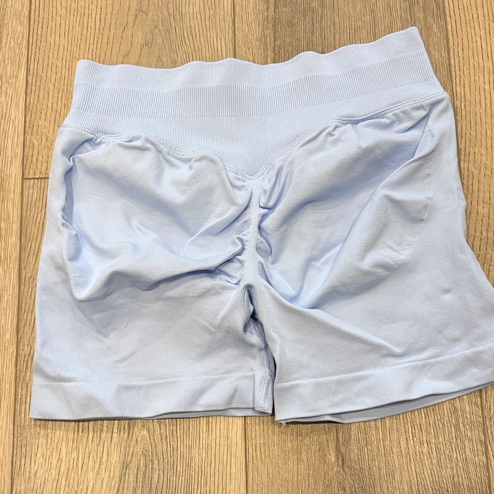 Light Blue High-Waisted Shorts